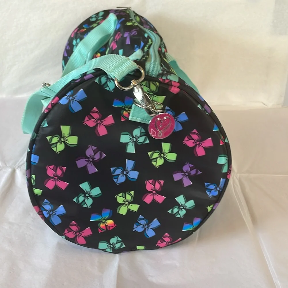 Jojo siwa dance duffle bag black with‎ multi color bows adjustable strap